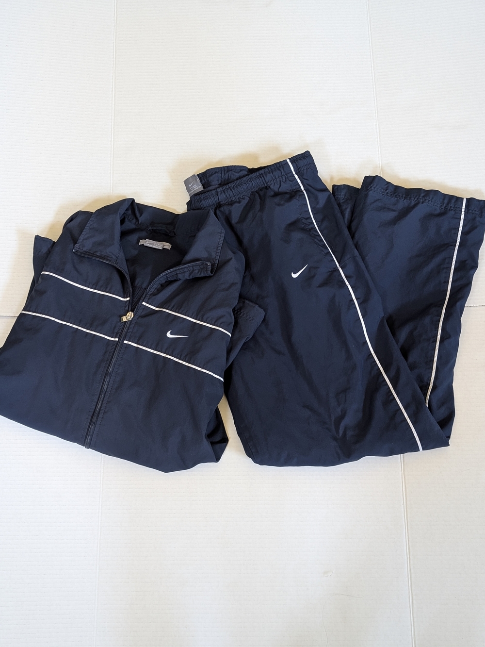 Vtg Nike 2006 Microfaille Tracksuit Men's Navy Blue Y2K Swoosh Logo M/L